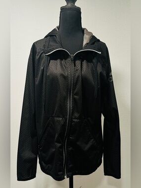 Adidas - size M - Black Textured Zip-Up Hoodie